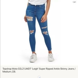 NEW Topshop Leigh Super Ripped Jeans W28 L30